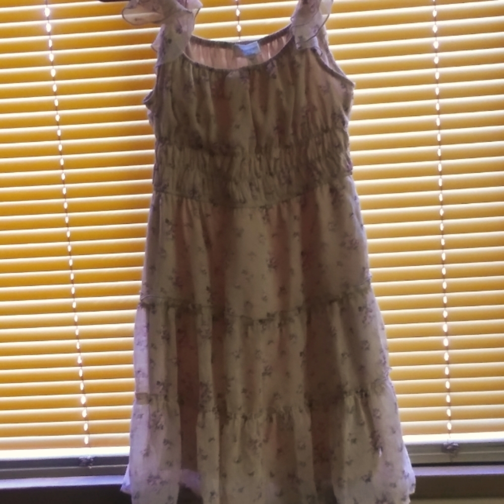 Tan dress with flowers